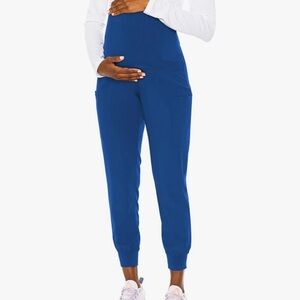 Med Couture Maternity Jogger Pants Scrub Bottoms, color CEIL LIGHT BLUE